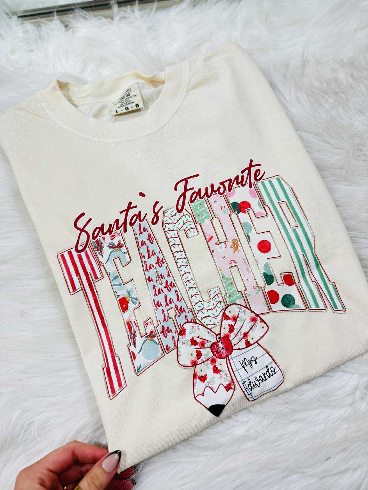 Santa's Favorite Teacher Custom Tee