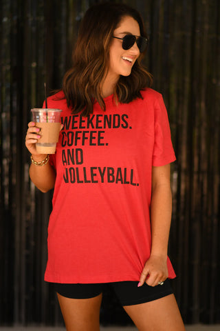 Weekends.Coffee.Volleyball Tee *Choose your color