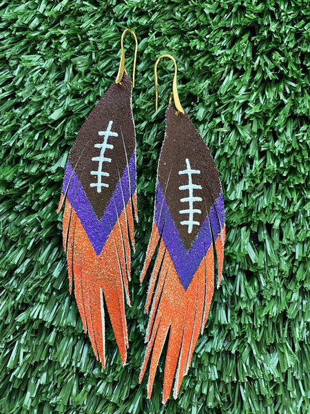 Feather Real Leather Earrings